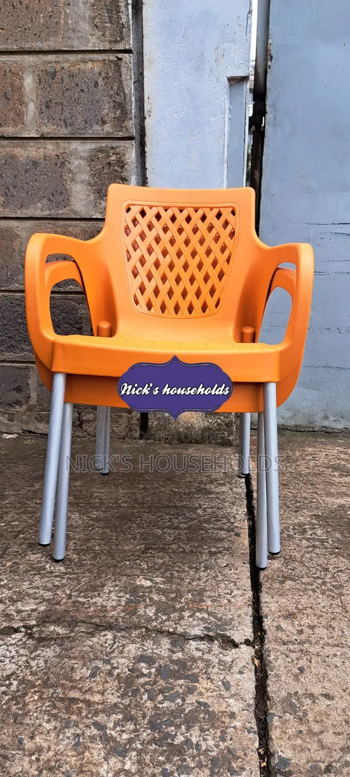 Plastic Chair of Metal Chrome Legs,Orange Plastic Chair