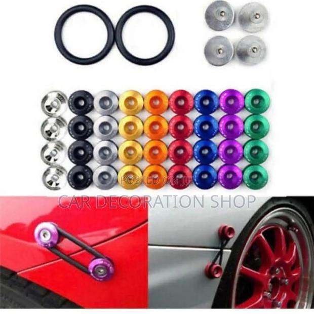 Round Colored 4pc Bumper Fasteners Clips