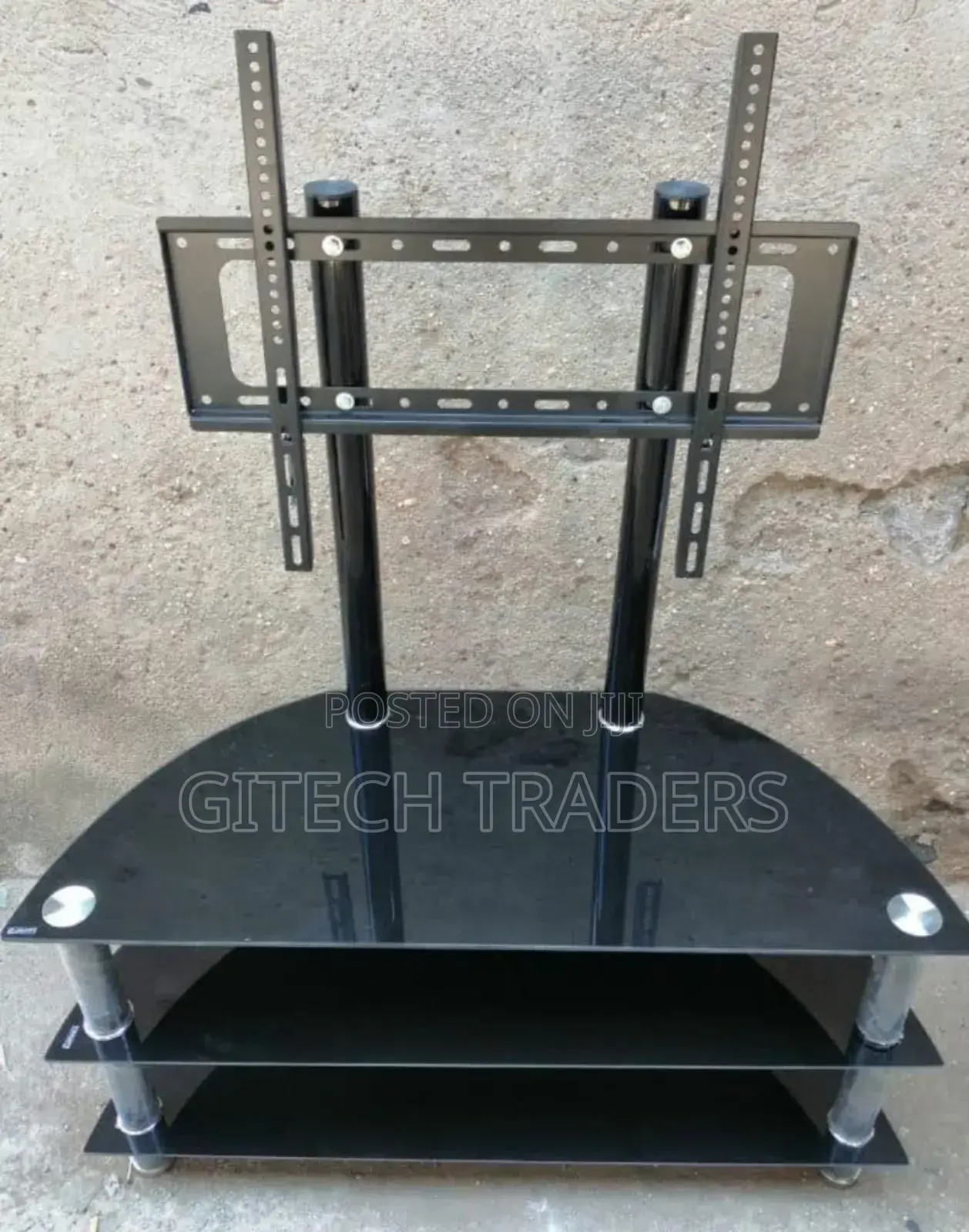 Executive Glass Tv Stand With Wall Mount