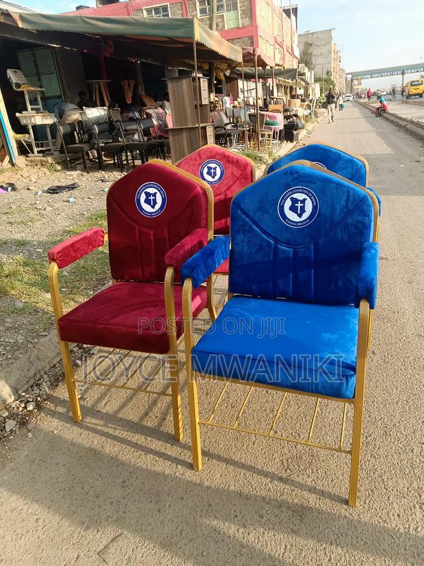 Blue and Red Church Chairs, With Armrest 