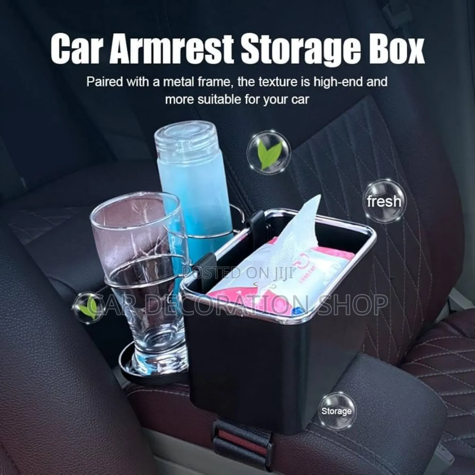 All Cars Fit Aremrest Top Storage Box With Bottles Holder