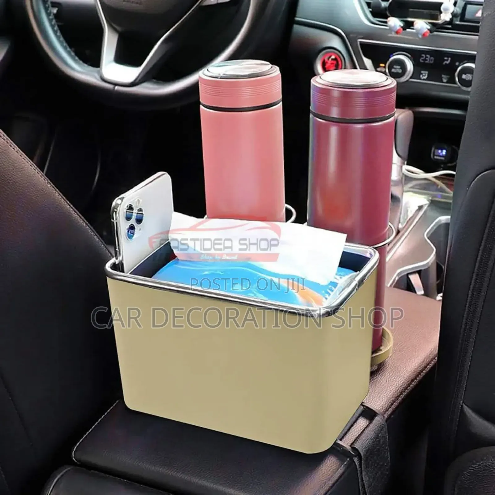 All Cars Fit Aremrest Top Storage Box With Bottles Holder