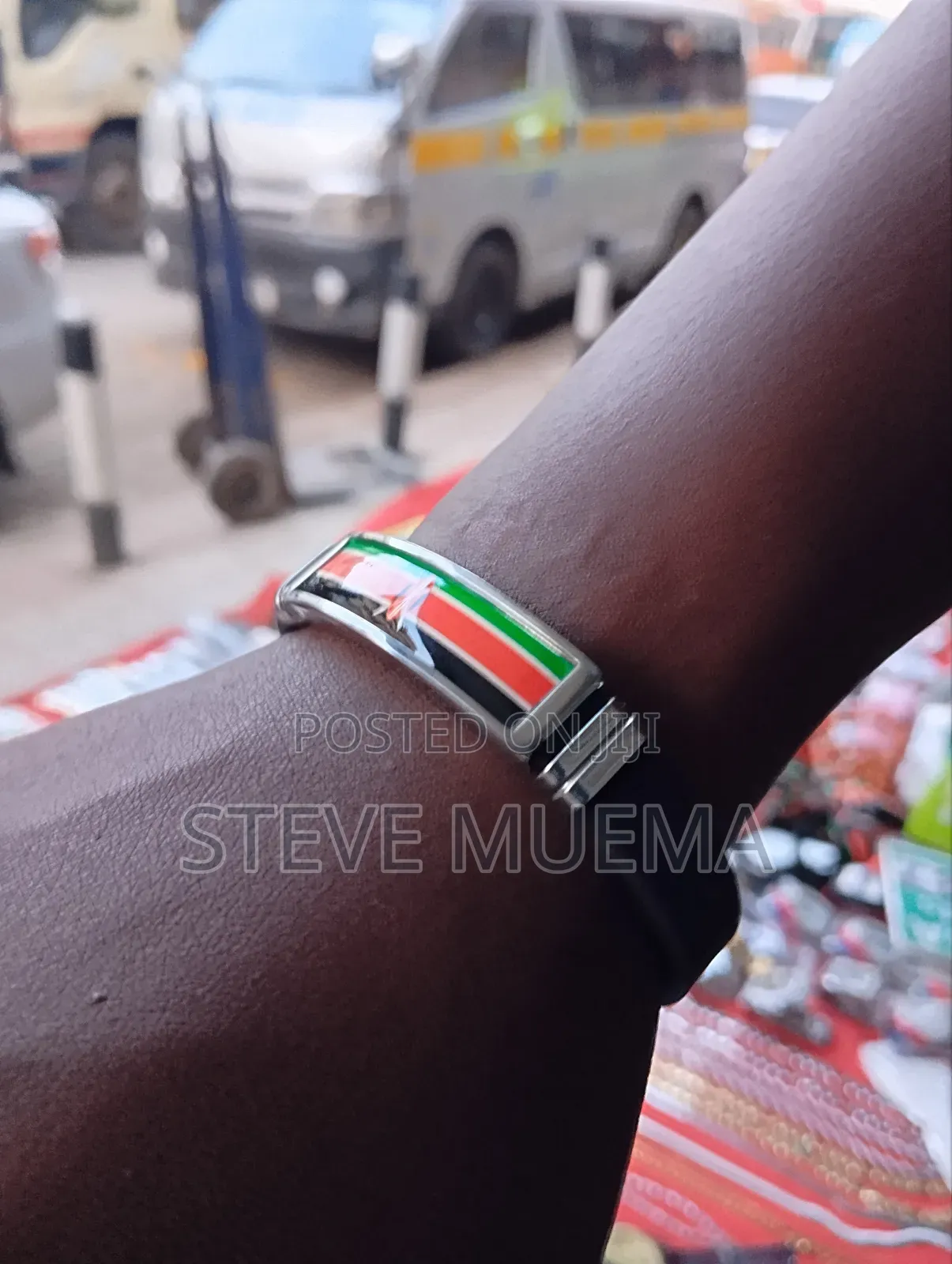 Kenyan Flag Bracelet.