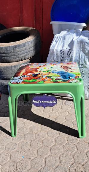 Jungle Green Kids Plastic Table With a Cartoon - thumbnail 2