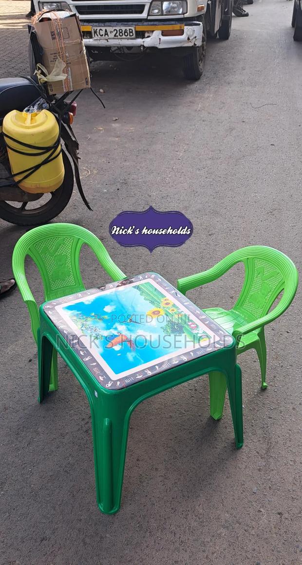 Luminous Kids Plastic Chairs With Safaricom Green Kids Table