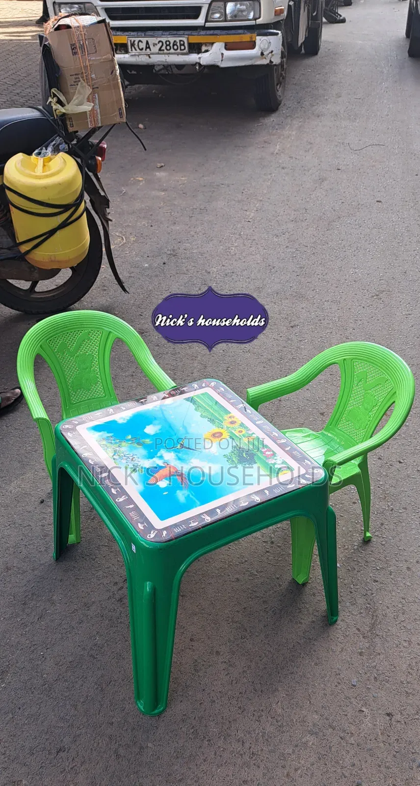 Luminous Kids Plastic Chairs With Safaricom Green Kids Table