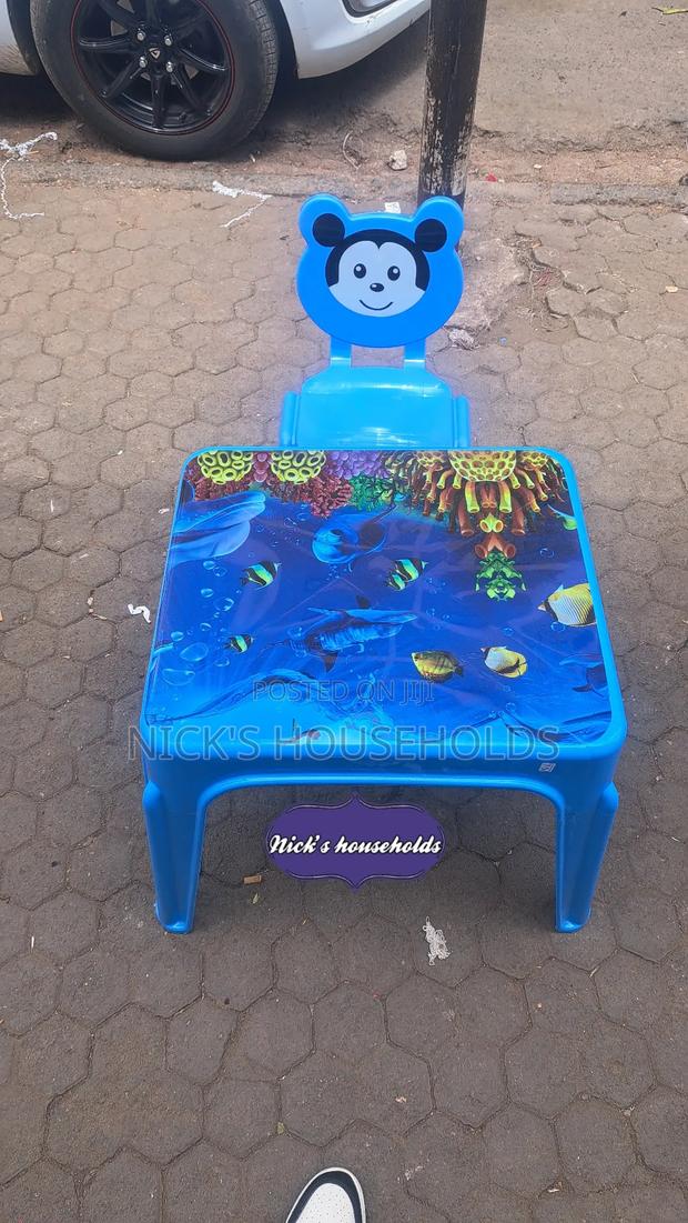1 Plastic Chair With Plastic Table With Ocean Theme Set - main view