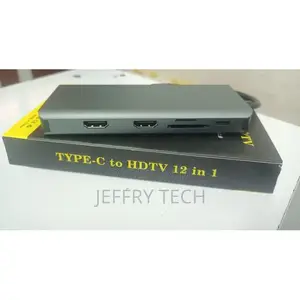 12 in 1 Usb Type C Hub Type-C to 2 Hdmi Vga Adapter Rj45