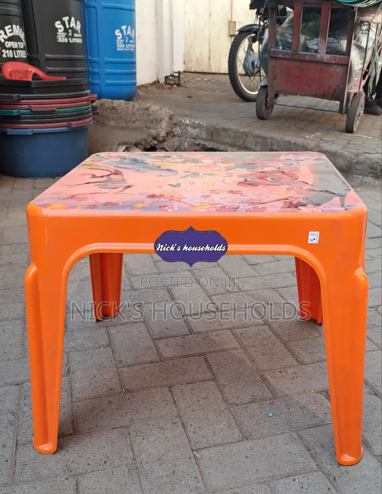 Elegant Plastic Kids Table (Orange)