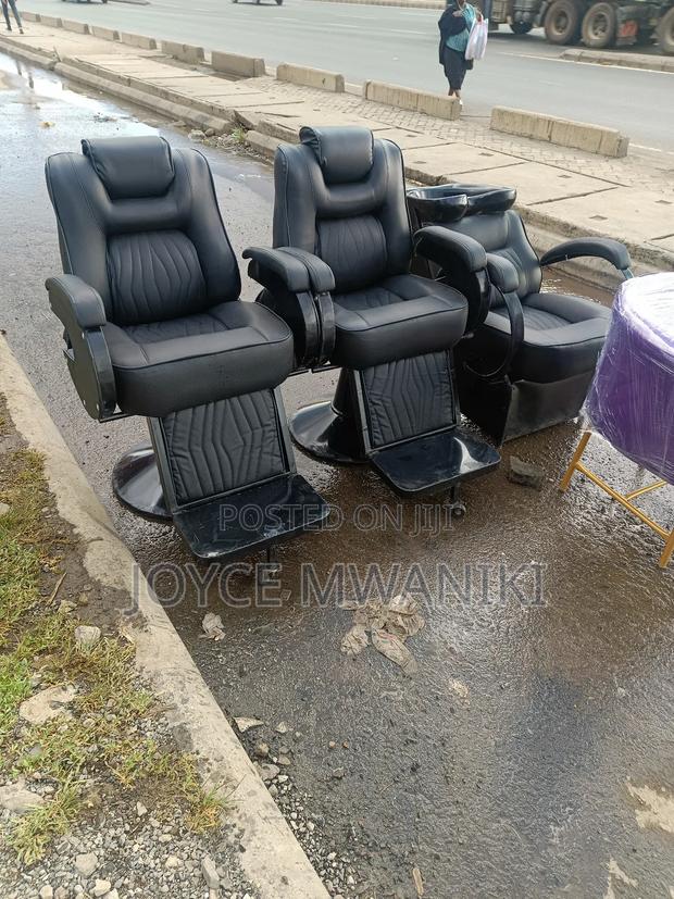 2 Barber Seats, Sink Chair, Alll Black  - thumbnail 2