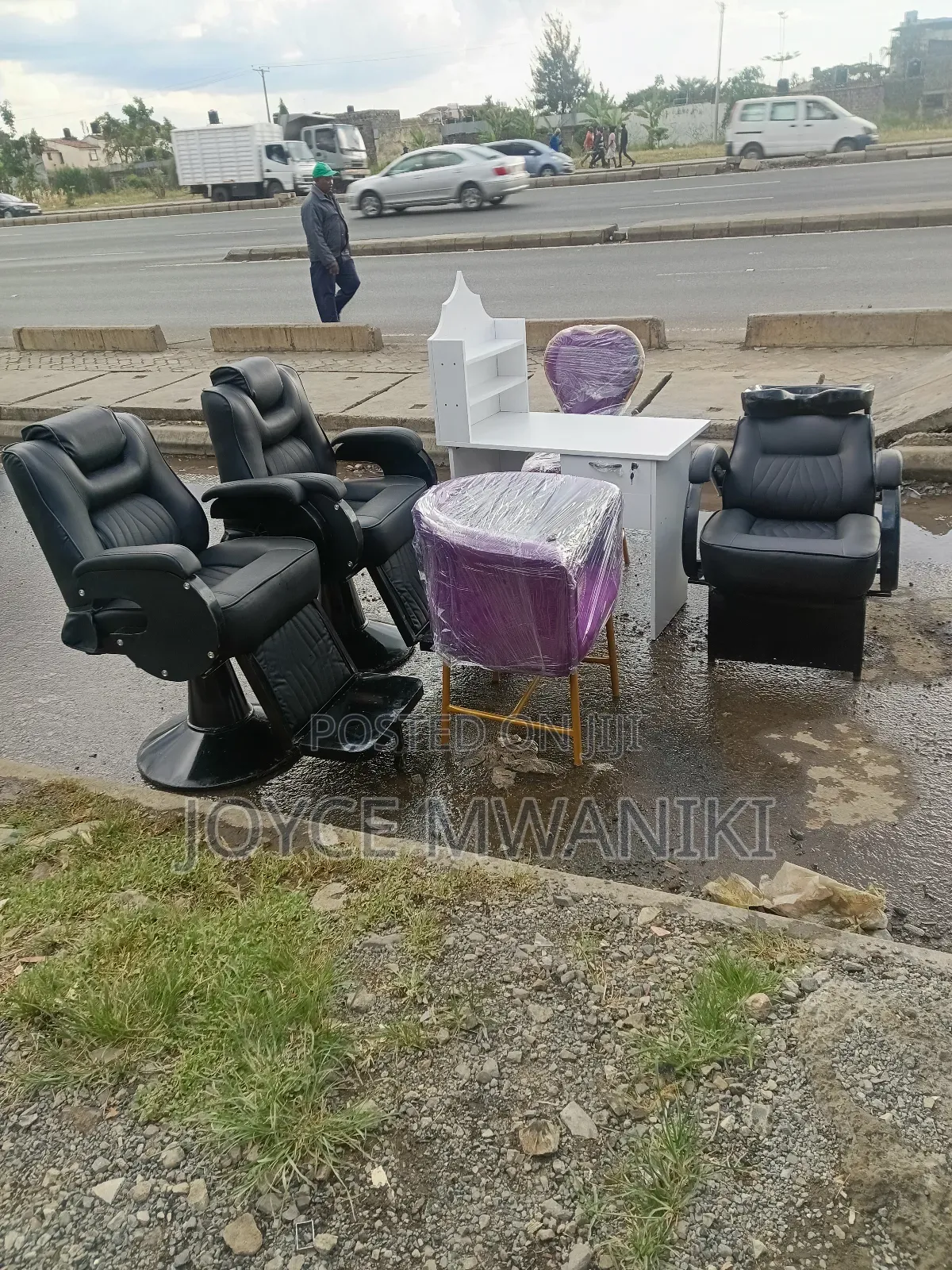 Barber Seats, Sink Chair and a Manicure Set 