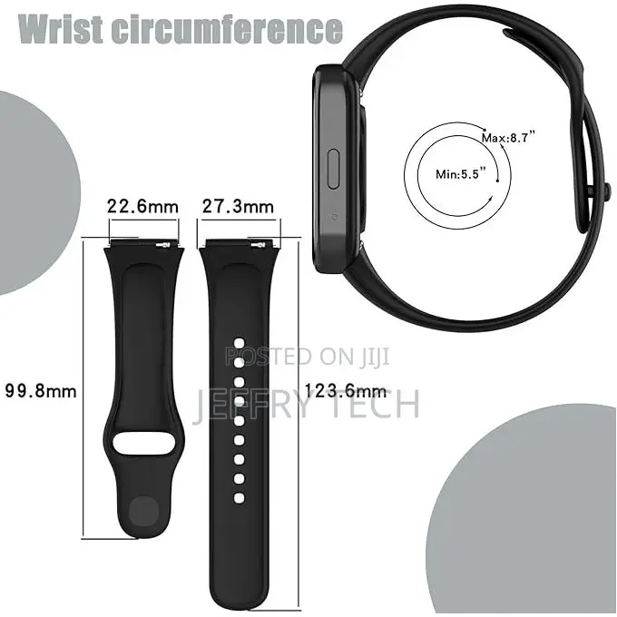 Xiaomi Mi Watch 3 Active Sport Silicone Wrist Strap (Black)