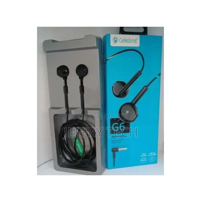 Celebrat Stereo Sound Earphone Celebrat G6 - Black