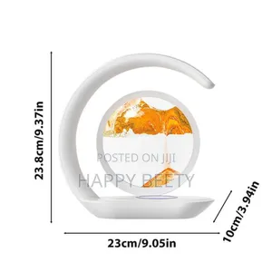 *Night Light 3d Moving Sand Art Liquid Hourglass Led Lamp