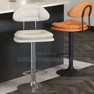 Home Chairs:Leather Modern Stool With Adjustable Height