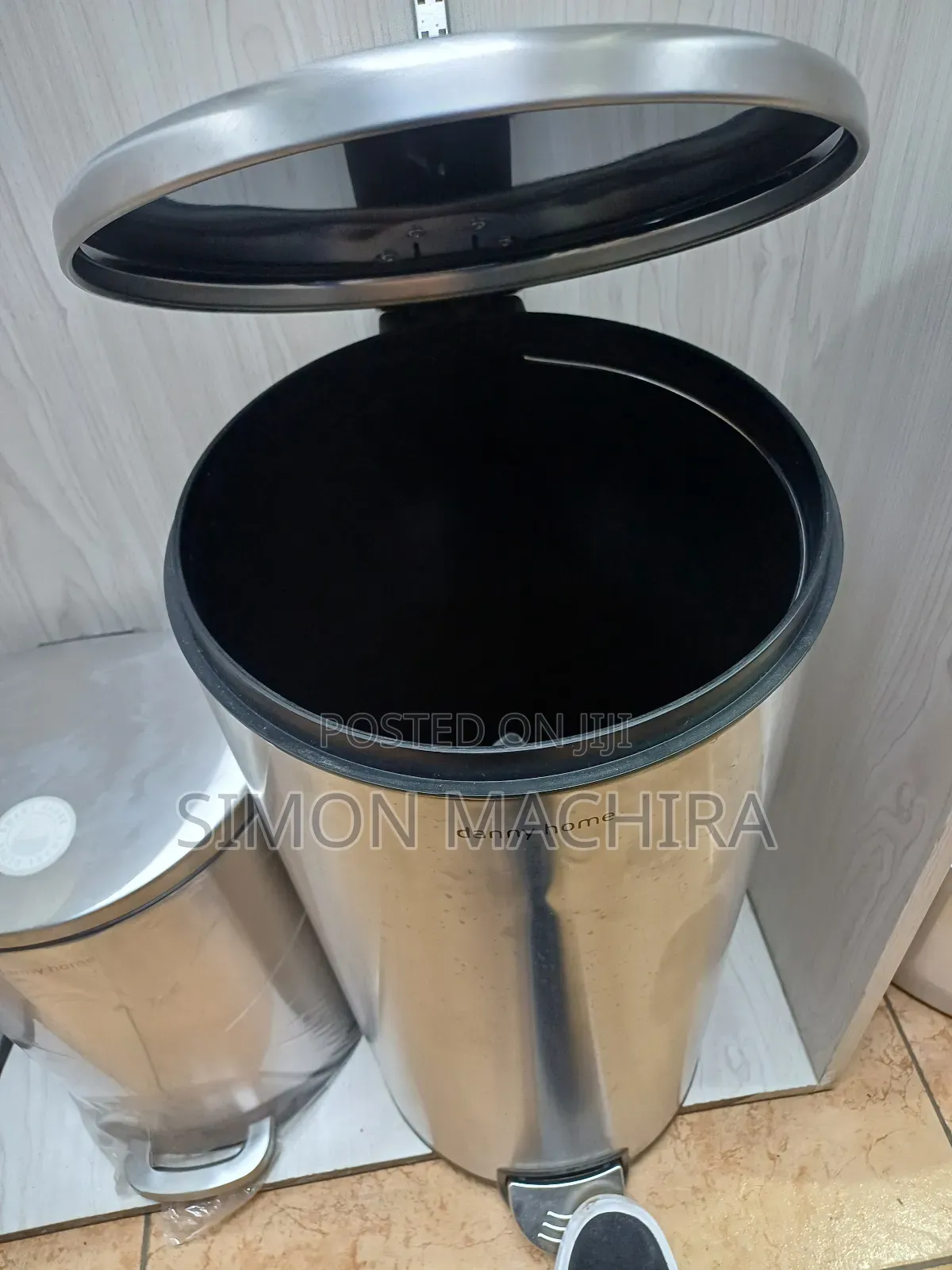 30l Large Stainless Steel Garbage/ Trash Can With Pedal