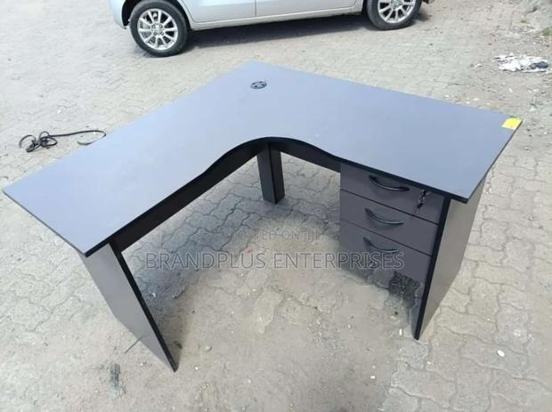 Gray L Shaped Office Desk