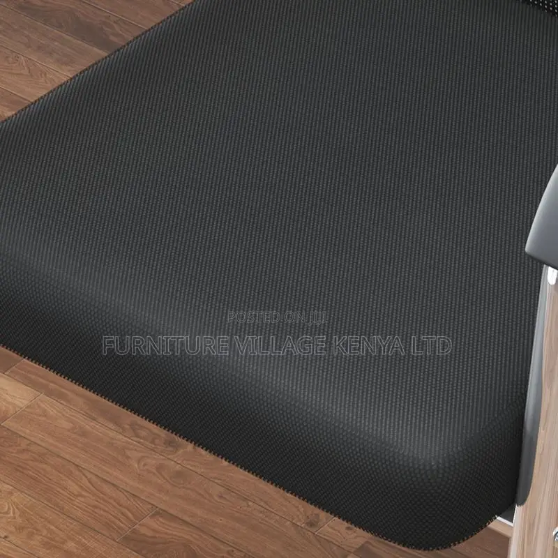 Black Upholstered Office Desk Chair With Armrest