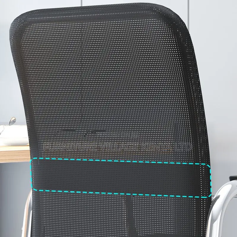 Black Upholstered Office Desk Chair With Armrest