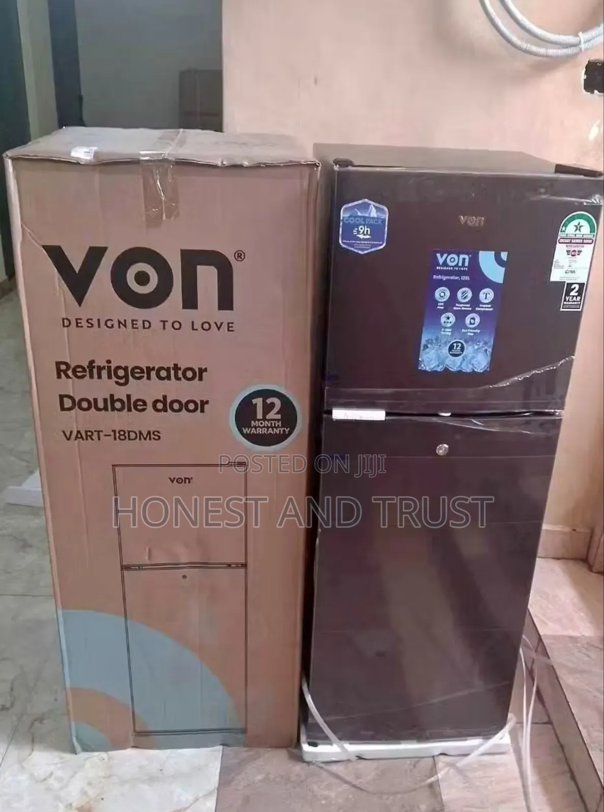 Von Vart-18dmk Double Door Fridge 138l