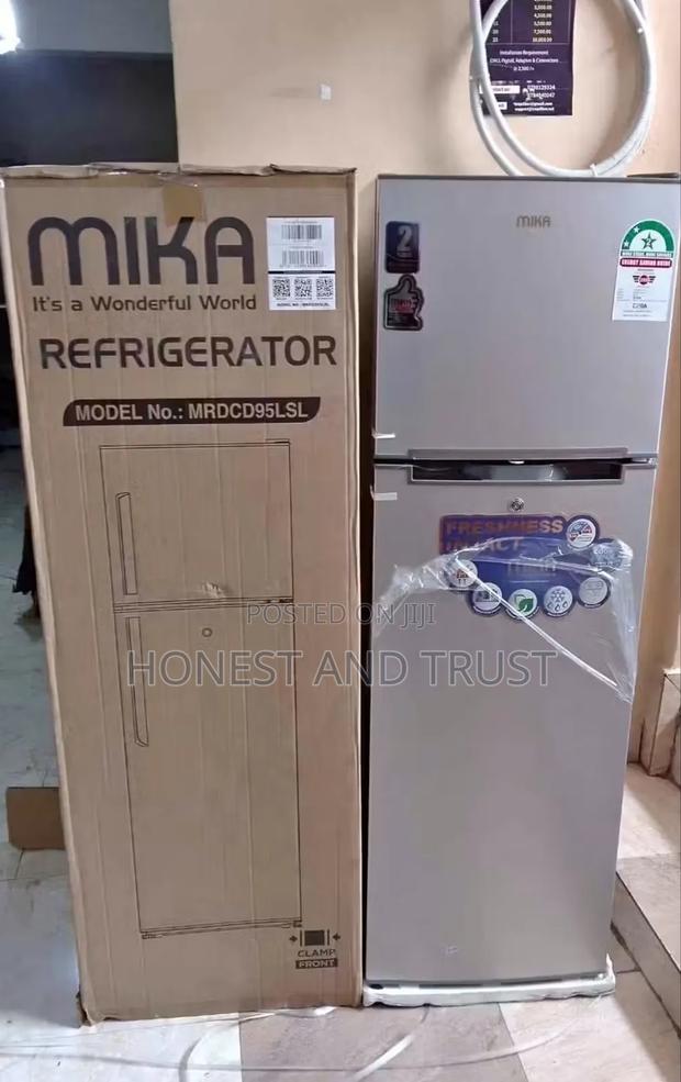 Fridge Mika 168l Direct Cool Double Door, Top Freezer