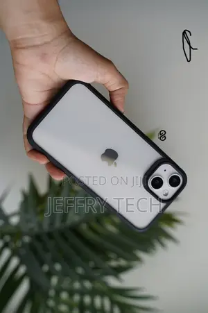 Rugged Border Clear Case for iPhone 13