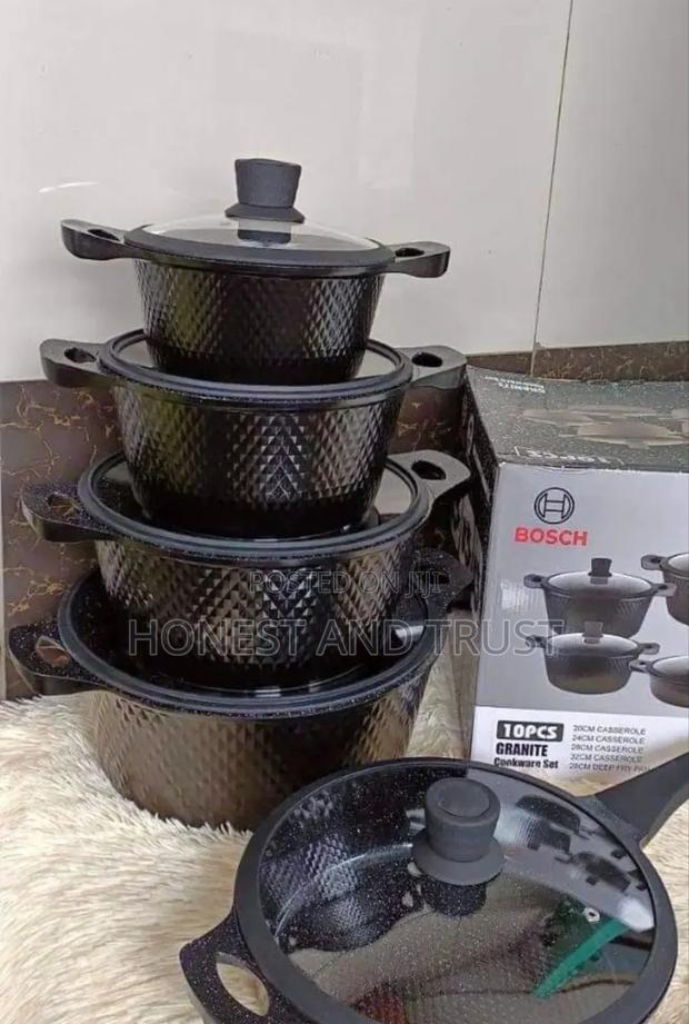 Bosch 11pcs Granite Cookware Set With Silicone Lid Non Stick