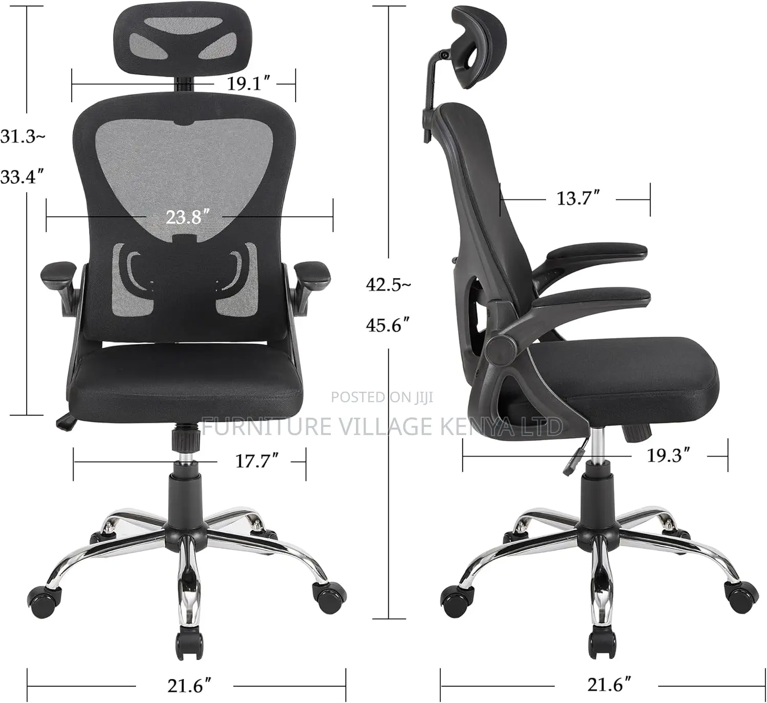 High Back Ergonomic Office Chair With Adjustable Headrest