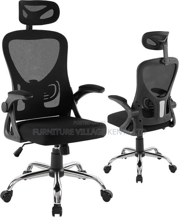 High Back Ergonomic Office Chair With Adjustable Headrest - thumbnail 4