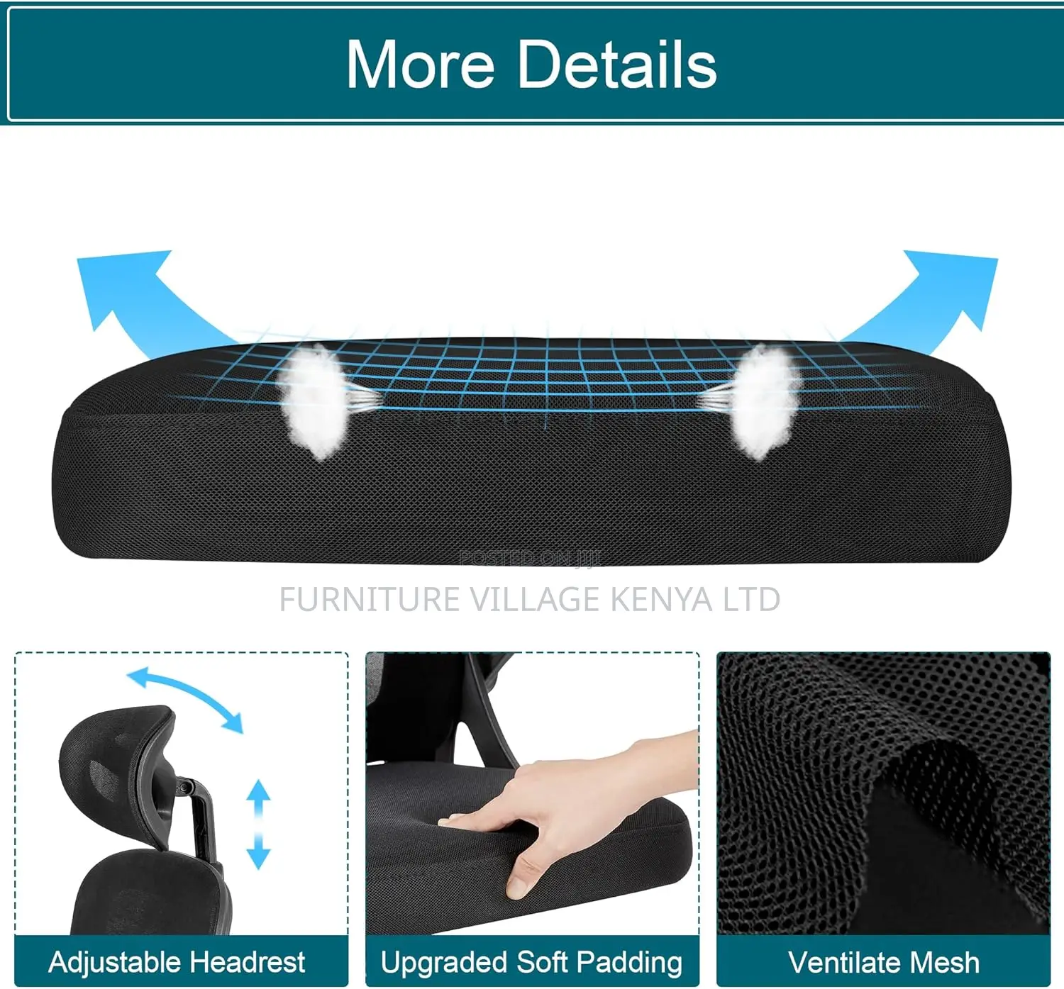 High Back Ergonomic Office Chair With Adjustable Headrest