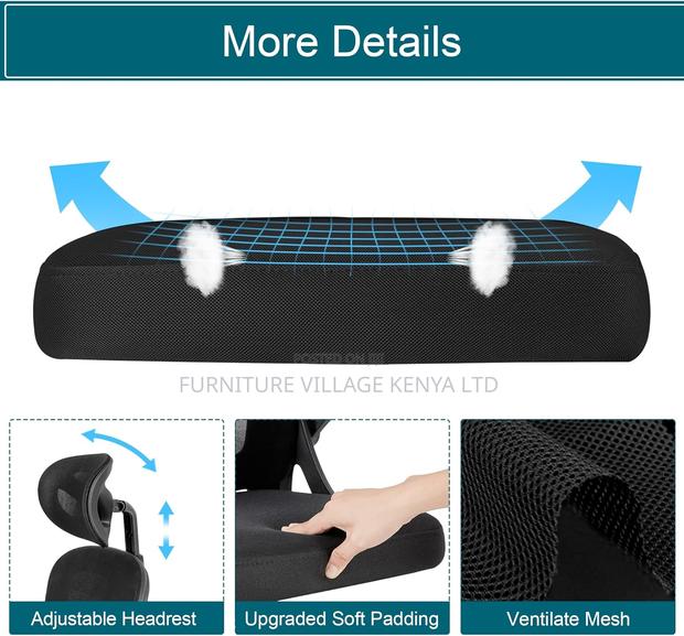 High Back Ergonomic Office Chair With Adjustable Headrest - thumbnail 5