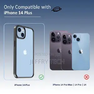 iPhone 14 Plus Clear Hybrid Case (Black Edge)
