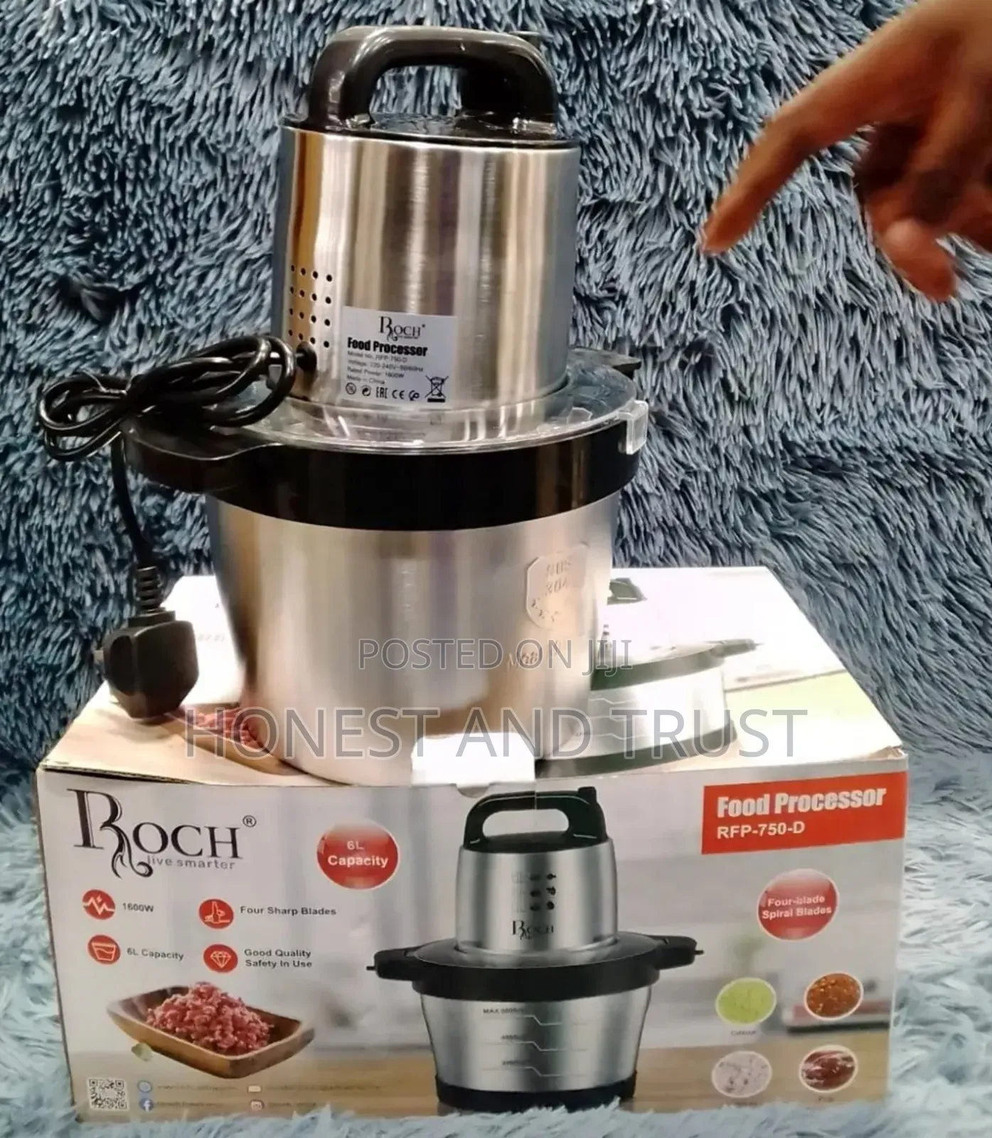 Chopper 1600 Watts, Stainless Steel, 6 Litres