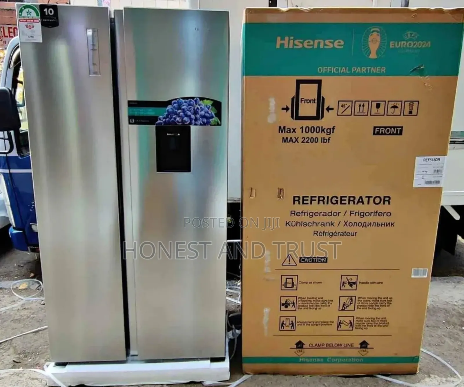 Hisense Side by Side 518litres Fridge Brand New
