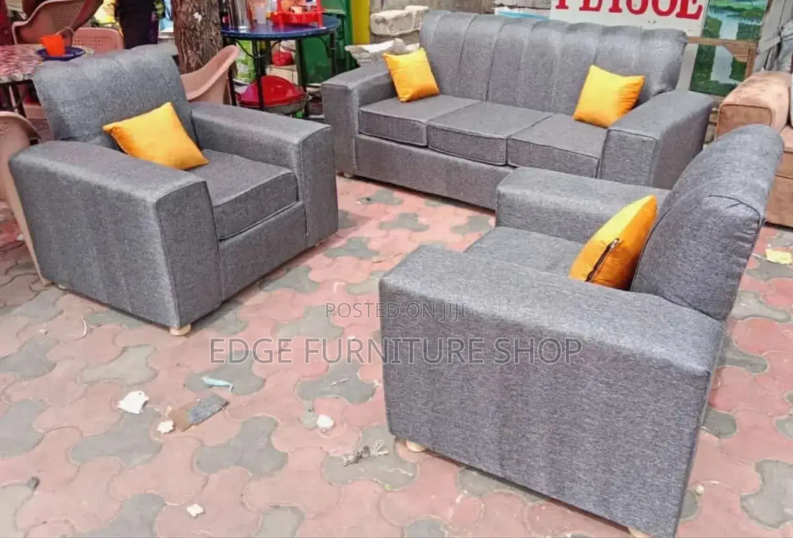 3,1,1 Affordable Grey Five Seater Sofa Set on Sell