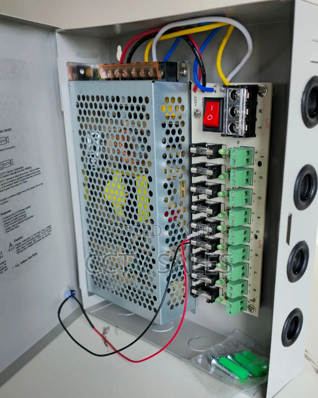 Power Supply 10amperes for 8cameras Ac-In