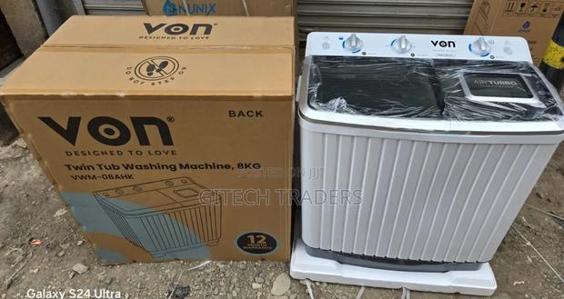 Von 8kg VWM-08ahk Black Washing Machine, - main view