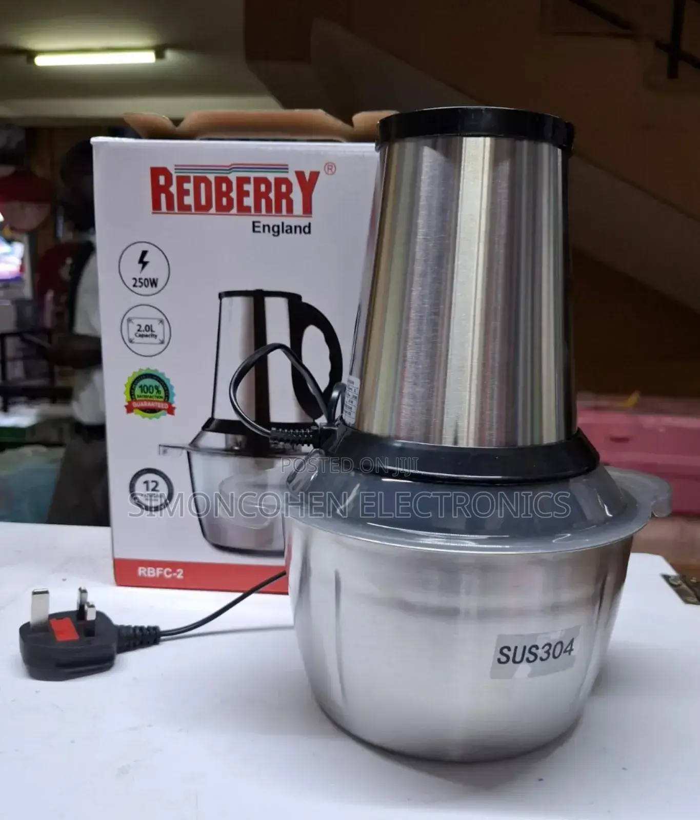 2 LTRS Redberry Stainless Steel Chopper
