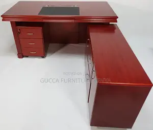 Office Tables:160cm Wood Veneer Mahogany Executive Desk