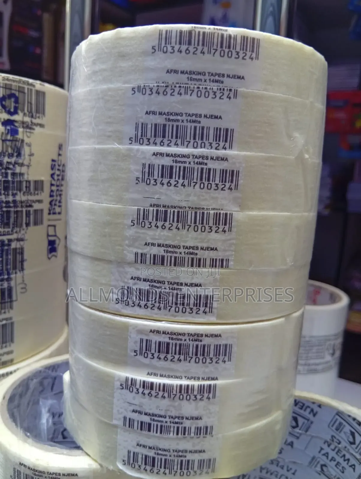 Afri/Njema Masking Tape 3/4 Inch Metres(18mm*14metres)-1pc
