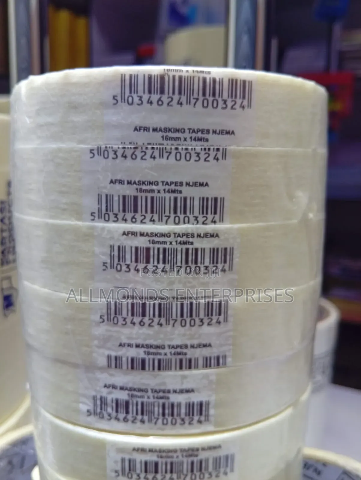 Afri/Njema Masking Tape 3/4 Inch Metres(18mm*14metres)-1pc