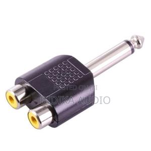 2x 6.35mm Male Mono Plug to Dual Rca