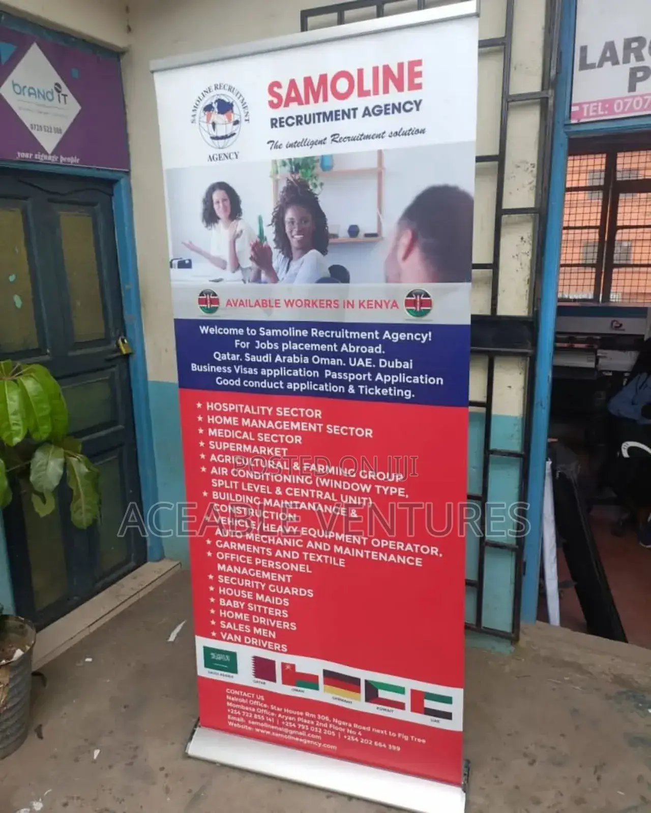 Broadbase Roll Up Banner Stand and Satin Banner