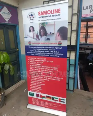 Broadbase Roll Up Banner Stand and Satin Banner
