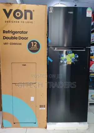 *Von Fridge Double Door 334litres No Frost