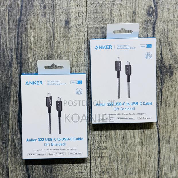 Anker 322 60w Usb-C to Usb-C Cable (3ft Braided) Original