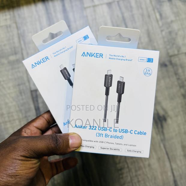 Anker 322 60w Usb-C to Usb-C Cable (3ft Braided) Original - thumbnail 2