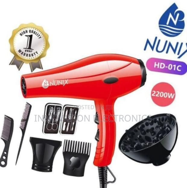 Nunix Hd-01c Blow Dry Hair Dryer With Accessories