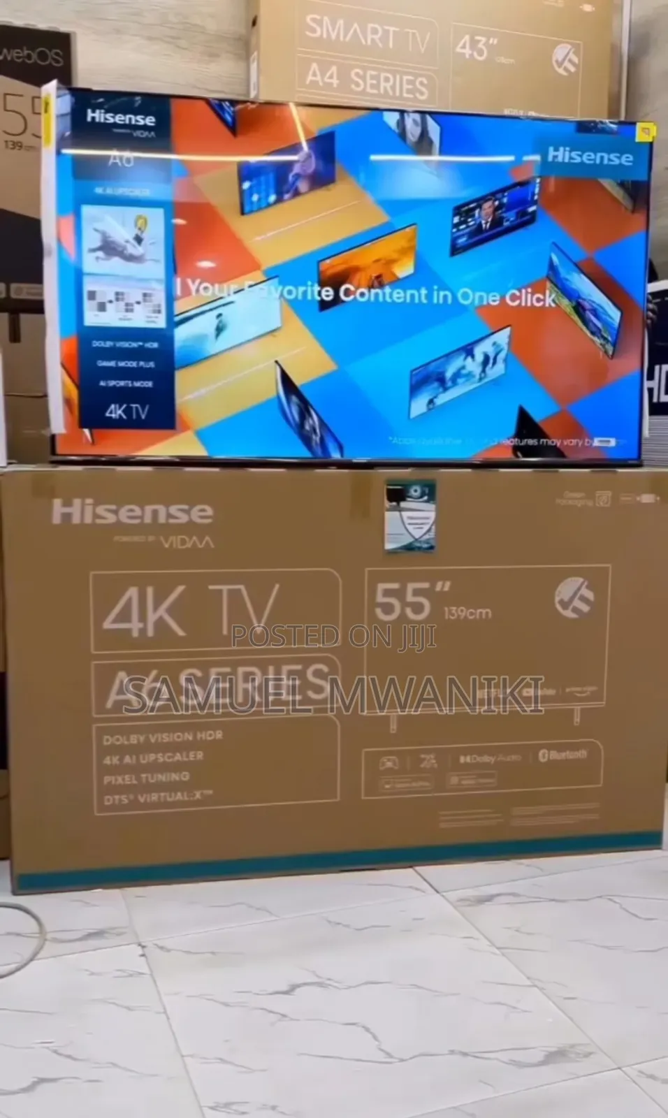 Hisense 55′′ Uhd A6 Series Vidaa Smart Tv Bluetooth 5.0