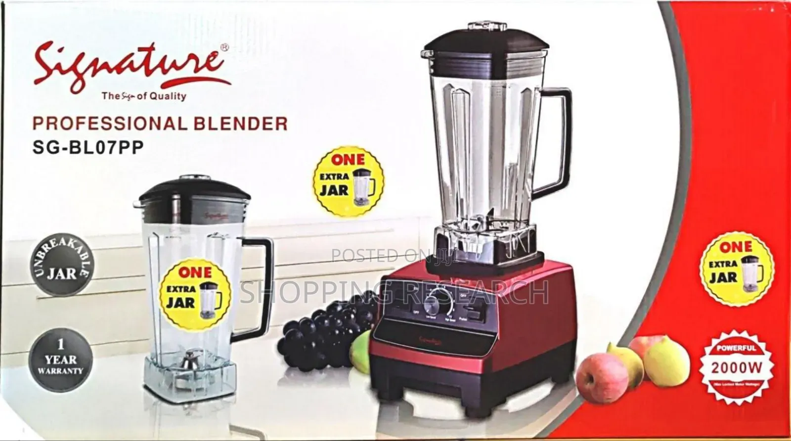 Signature Professional Blender With Strong Motor And 2-jugs